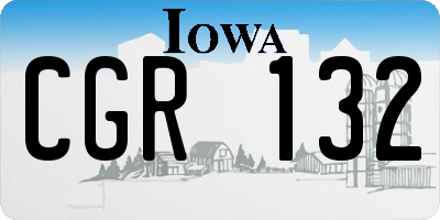 IA license plate CGR132