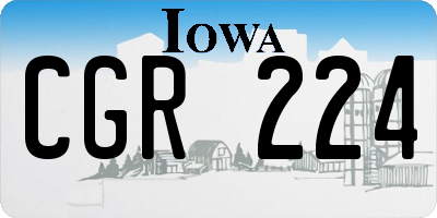 IA license plate CGR224