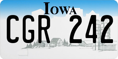 IA license plate CGR242