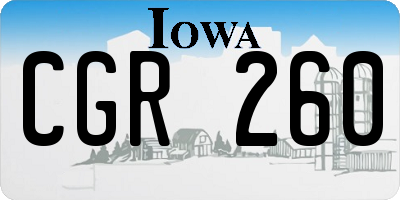 IA license plate CGR260