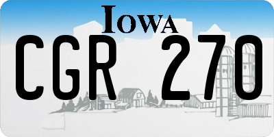 IA license plate CGR270
