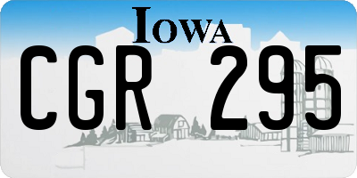 IA license plate CGR295
