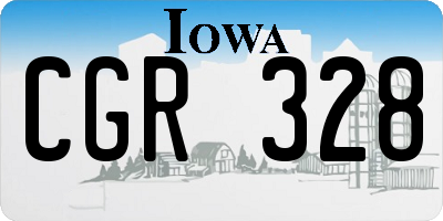 IA license plate CGR328