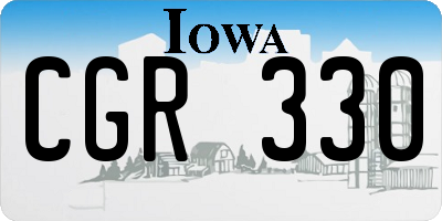 IA license plate CGR330
