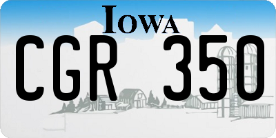 IA license plate CGR350