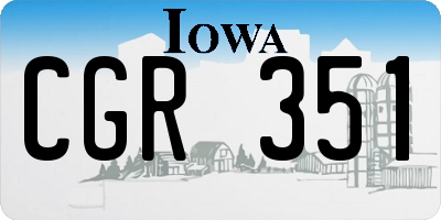 IA license plate CGR351