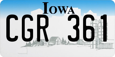 IA license plate CGR361