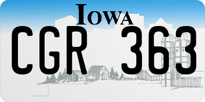 IA license plate CGR363