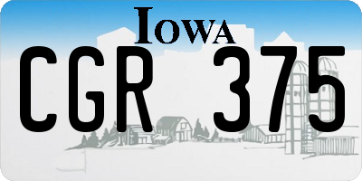 IA license plate CGR375