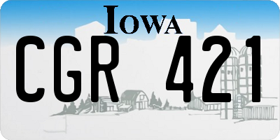 IA license plate CGR421