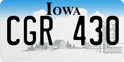 IA license plate CGR430