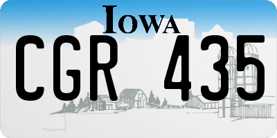 IA license plate CGR435
