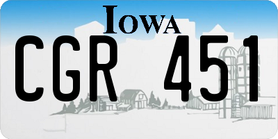 IA license plate CGR451