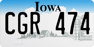 IA license plate CGR474