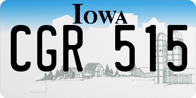 IA license plate CGR515