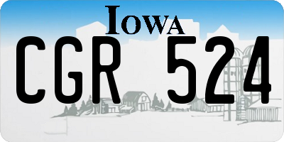 IA license plate CGR524