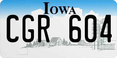 IA license plate CGR604