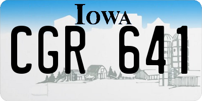 IA license plate CGR641