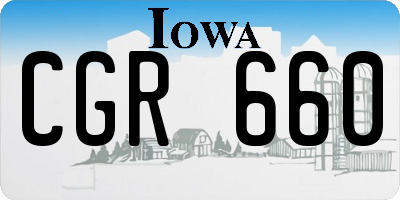 IA license plate CGR660