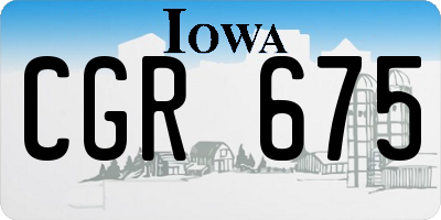 IA license plate CGR675