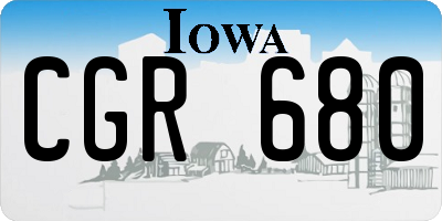 IA license plate CGR680