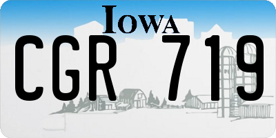 IA license plate CGR719