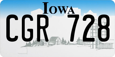 IA license plate CGR728