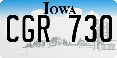 IA license plate CGR730