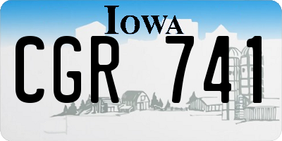 IA license plate CGR741