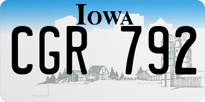 IA license plate CGR792