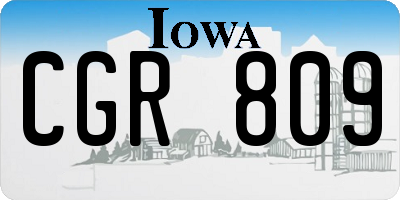 IA license plate CGR809