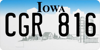 IA license plate CGR816