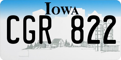 IA license plate CGR822
