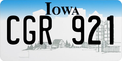 IA license plate CGR921