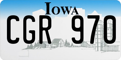 IA license plate CGR970