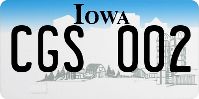 IA license plate CGS002