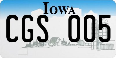 IA license plate CGS005