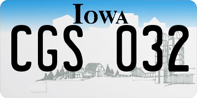 IA license plate CGS032