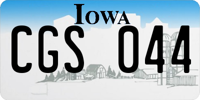 IA license plate CGS044