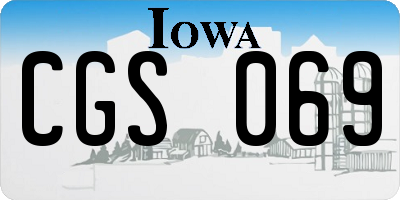 IA license plate CGS069