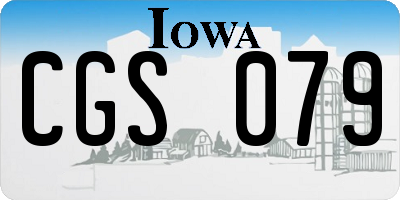 IA license plate CGS079