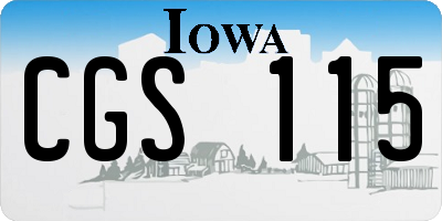 IA license plate CGS115
