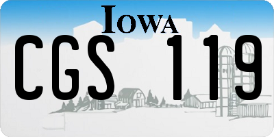 IA license plate CGS119
