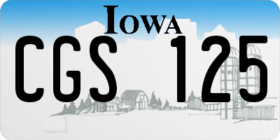 IA license plate CGS125