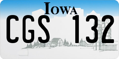 IA license plate CGS132