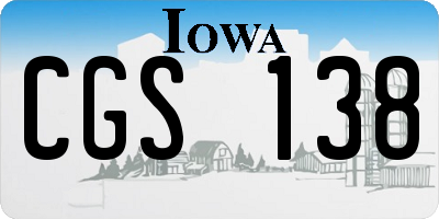 IA license plate CGS138