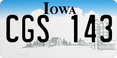 IA license plate CGS143