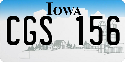 IA license plate CGS156
