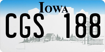 IA license plate CGS188