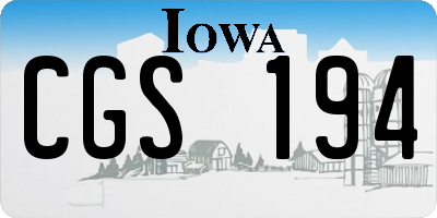 IA license plate CGS194